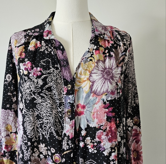 Anthropologie Maeve Xs Floral Patterned Shirt Button Up Long Sleeve - Picture 2 of 7